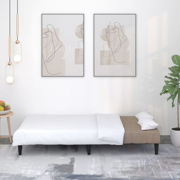 vidaXL Dvivietė sofa-lova, taupe spalvos, mikropluo&scaron;to audinys