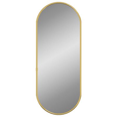 vidaXL Sieninis veidrodis, auksinės spalvos, 50x20cm, ovalo formos
