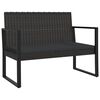 vidaXL Sodo suoliukas su pagalvėlėmis, juodas, 106cm, poliratanas