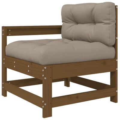 vidaXL Sodo komplektas su pagalvėlėmis, 3 dalių, medaus rudas, mediena