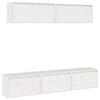 vidaXL Televizoriaus spintelės, 5vnt., baltos, pušies medienos masyvas