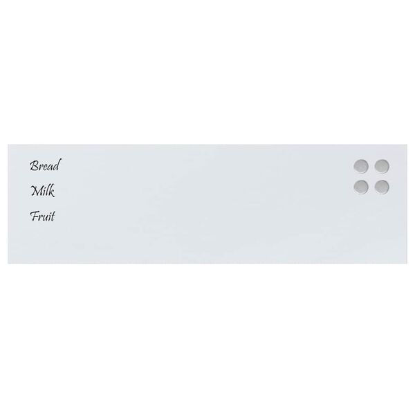 vidaXL Sieninė magnetinė lenta, balta, 100x30cm, grūdintas stiklas