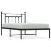 vidaXL Metalinis lovos rėmas su galvūgaliu, juodos spalvos, 107x203cm