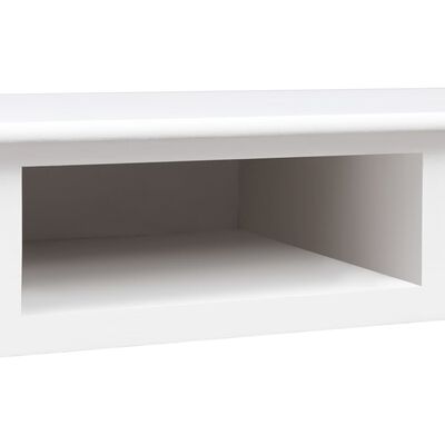 vidaXL Rašomasis stalas, baltas, 108x45x76cm, paulovnijos masyvas