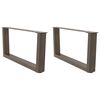 vidaXL Kavos staliuko kojelės, V formos, 2 vnt., natūralus plienas, 70x(30-31,3) cm, plienas