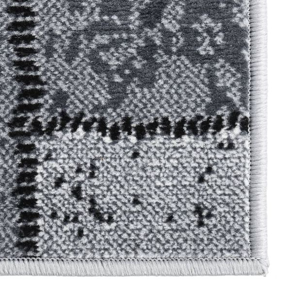 vidaXL Kilimas&ndash;takelis, pilkos spalvos, 100x350cm, BCF, su kvadratais