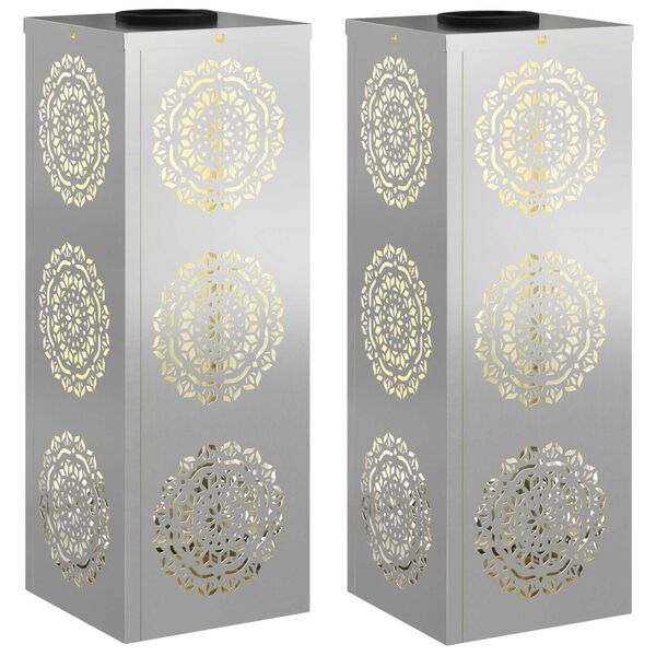 vidaXL Saulės LED &scaron;aligatvio &scaron;viesa 2 pcs Cinkuotas Cinkuotas