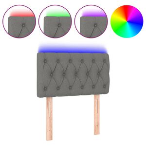 vidaXL Galvūgalis su LED, &scaron;viesiai pilkas, 80x7x78/88cm, audinys