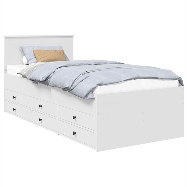 vidaXL Dienos lova Balta ir juoda 90 x 200 cm Apdirbta mediena