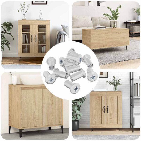 vidaXL Užrakto veržlė 12 pcs Nikelio M6 x 15 mm Plienas