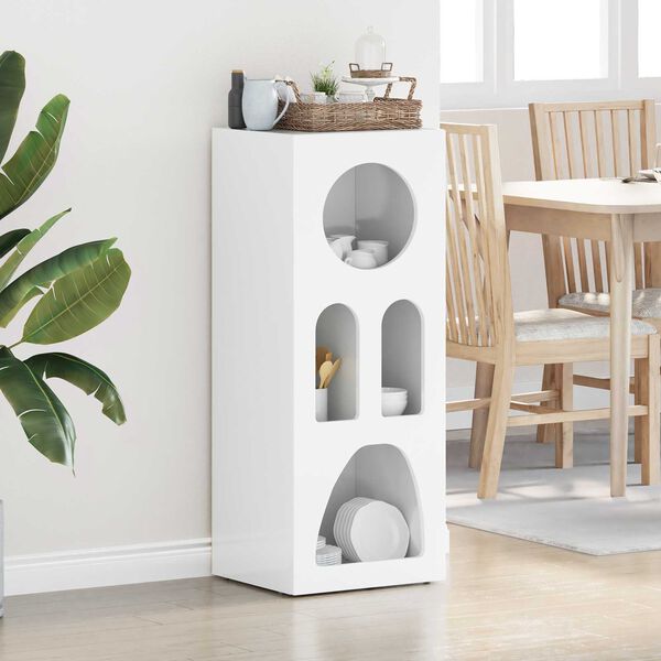 vidaXL Kabalas Auk&scaron;tai blizganti balta 40 x 35 x 100.5 cm