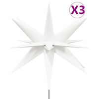 vidaXL Kalėdiniai šviestuvai su smaigais/LED, 3vnt., balti, 35cm