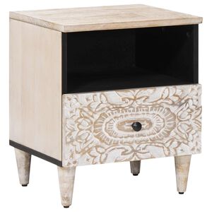 vidaXL Lovos spintelė Balta 40 x 33 x 46 cm Kietas mango medis