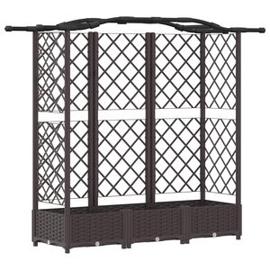 vidaXL Pakeltas lovas su trelėmis ir stogu Ruda 163 x 40 x 126 cm PP