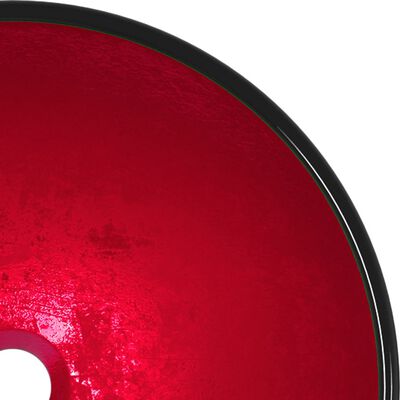 vidaXL Praustuvas, raudonos spalvos, 42x14cm, grūdintas stiklas