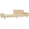 vidaXL Dvivietė sofa-lova su pakoja, kreminės spalvos, audinys