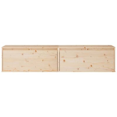 vidaXL Sieninės spintelės, 2vnt., 80x30x35cm, pušies medienos masyvas