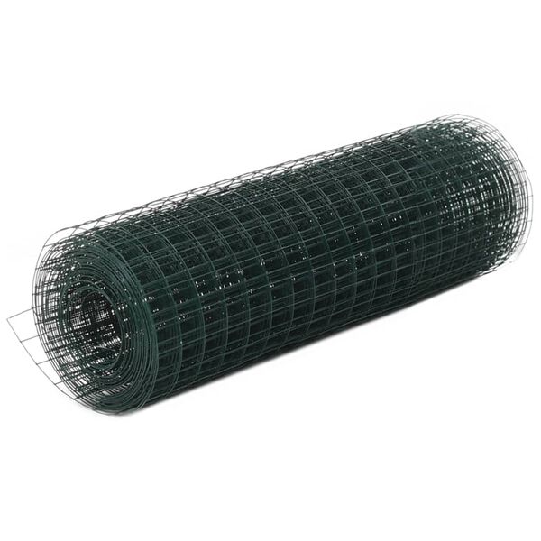vidaXL Vielos tinklas su PVC danga, žalias, 25x0,5m
