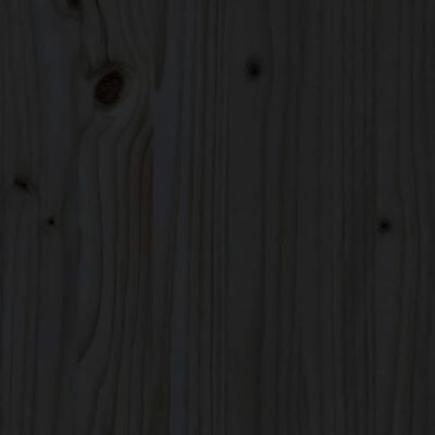 vidaXL Lovos galvūgalis, juodas, 143,5x3x81cm, pušies medienos masyvas