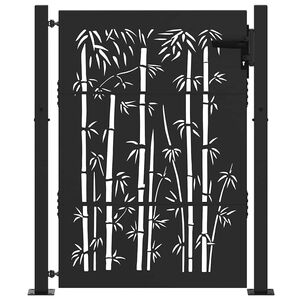 vidaXL Sodo vartai 110 x 130 cm Juoda Užrakintas