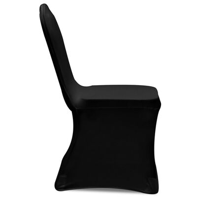 vidaXL Kėdžių užvalkalai, 24vnt., juodos spalvos, įtempiami (4x241198)
