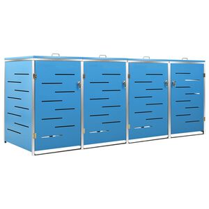 vidaXL Keturvietė konteinerių pastogė, 276,5x77,5x115 cm, plienas