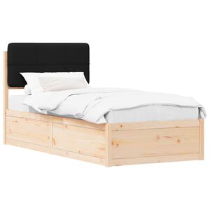 vidaXL Lovo rėmas su apmu&scaron;tu galvūgaliu Juoda 100 x 200 cm