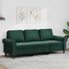 vidaXL Trivietė sofa, tamsiai žalios spalvos, 180cm, aksomas