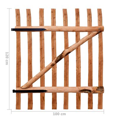 vidaXL Tvoros vartai, impregnuota lazdyno mediena, 100x120cm