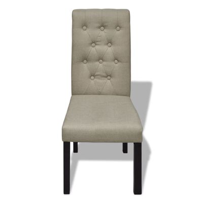 vidaXL Valgomojo kėdės, 2 vnt., smėlio spalvos, audinys