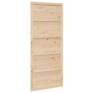 vidaXL Tvarto durys 80 x 2,5 x 208 cm Pu&scaron;ies medienos masyvas Natūrali