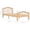 vidaXL Lovos rėmas su 2 stalčiais, 90x200cm, pušies medienos masyvas