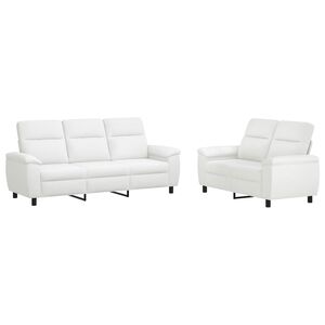 vidaXL Sofos komplektas 2 pcs Balta Audinys
