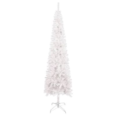 vidaXL Siauria Kalėdų eglutė, baltos spalvos, 120cm