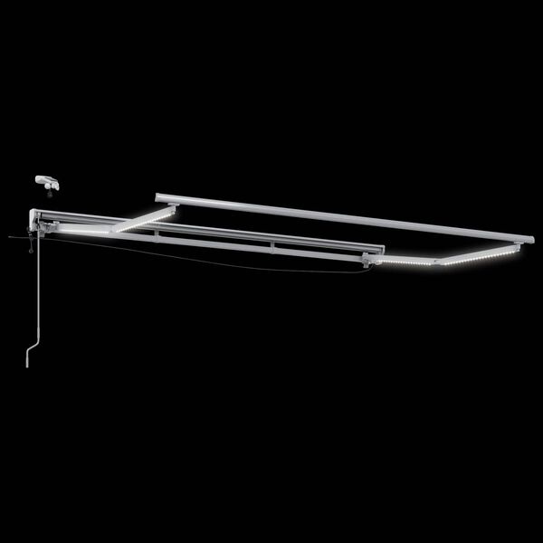 vidaXL Elektrinė markizė su LED ap&scaron;vietimu Baltas 3 x 2 m Aliuminis