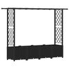 vidaXL Pakeltas lovas su trelėmis ir stogu Juoda 203 x 40 x 136 cm PP