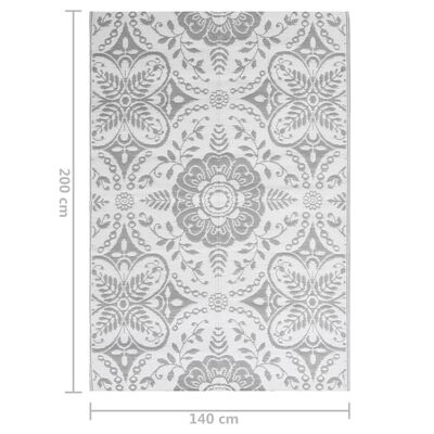 vidaXL Lauko kilimas, šviesiai pilkos spalvos, 140x200cm, PP