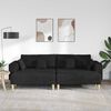 vidaXL Sofa su pagalve 3 pcs Juoda audinys