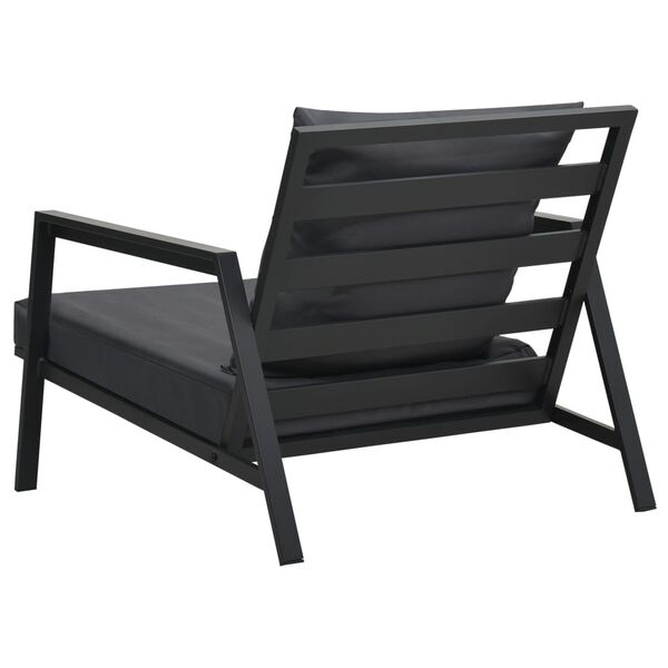 vidaXL Sodo sofa su pagalvėlėmis, tamsiai pilkos spalvos, aliuminis