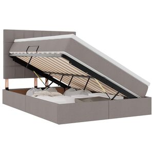 vidaXL Lova su daiktų laikymo vieta ir LED su LED Taupe 140 x 190 cm