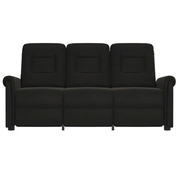 vidaXL Trivietis atlošiamas masažinis krėslas, juodos spalvos, audinys