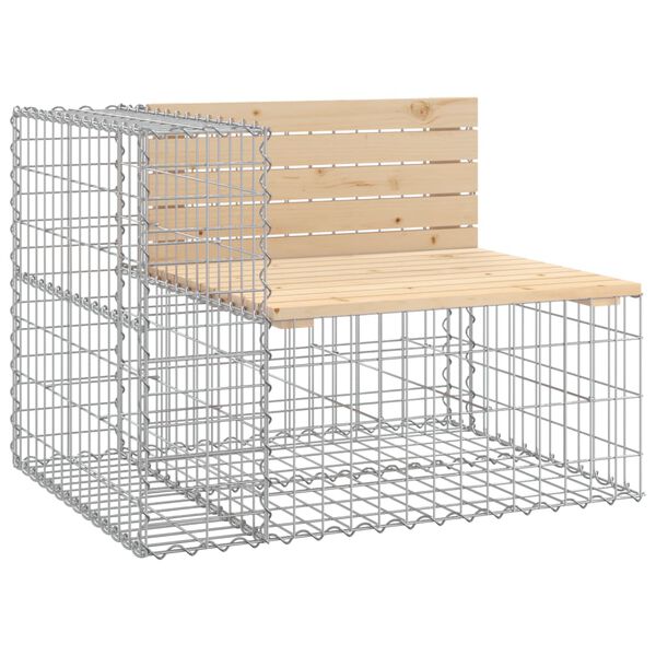 vidaXL Sodo suoliukas, 92x71x65,5cm, pušies masyvas, gabiono dizaino