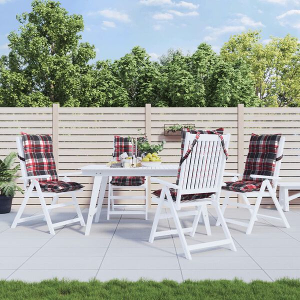 vidaXL Kėdės pagalvėlės, 4vnt., oksfordo audinys, languotos