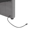 vidaXL Lova su čiužiniu ir USB i&scaron;vestimi, pilka, 90x200cm, audinys