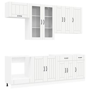 vidaXL Virtuvės vienetas LUCCA 8 pcs Balta Apdirbta mediena