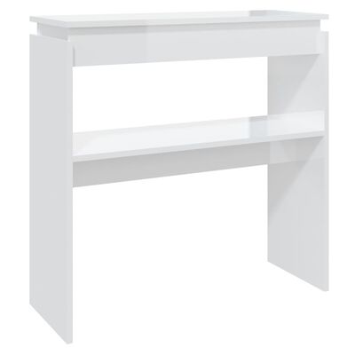 vidaXL Konsolinis staliukas, baltas, 80x30x80cm, MDP, labai blizgus