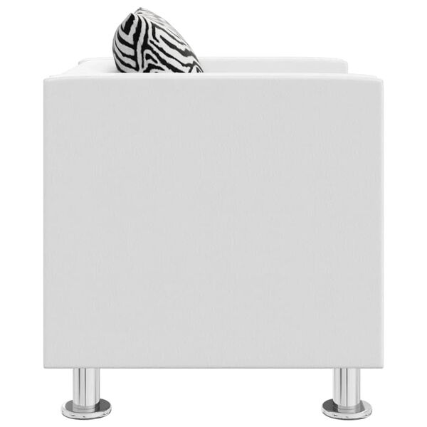 vidaXL Krėslas, baltas, dirbtinė oda