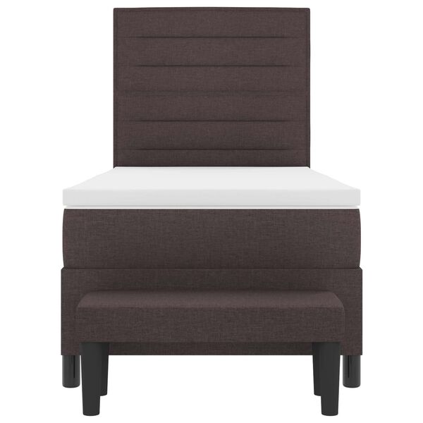 vidaXL Kiemas lova su čiužiniu Tamsiai rudas 90 x 190 cm audinys