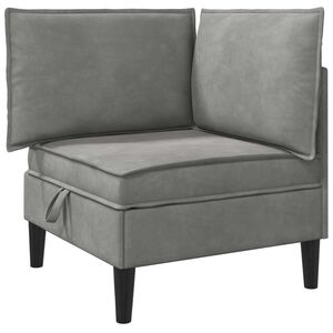 vidaXL Sofa su saugojimu &Scaron;viesiai pilka Aksomas