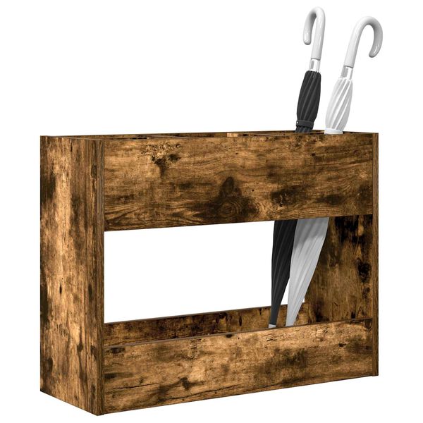 vidaXL Sandėliavimo kabliukas ir laikiklis su saugykla Rūkyta ąžuolas